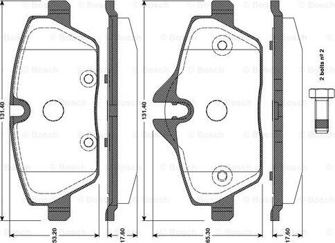 BOSCH 0 986 TB3 112 - Гальмівні колодки, дискові гальма avtolavka.club