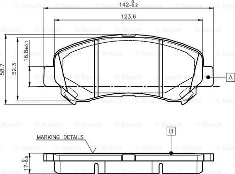 BOSCH 0 986 TB3 117 - Гальмівні колодки, дискові гальма avtolavka.club