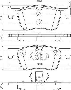 BOSCH 0 986 TB3 188 - Гальмівні колодки, дискові гальма avtolavka.club