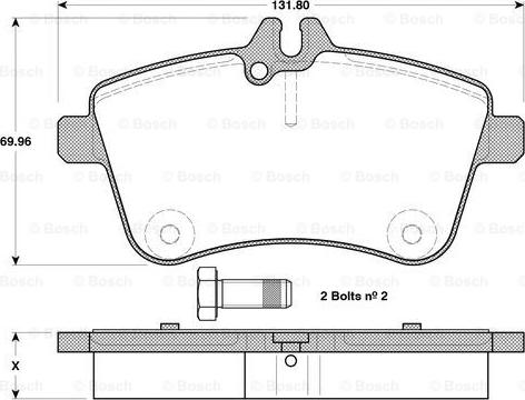 BOSCH 0 986 TB3 130 - Гальмівні колодки, дискові гальма avtolavka.club