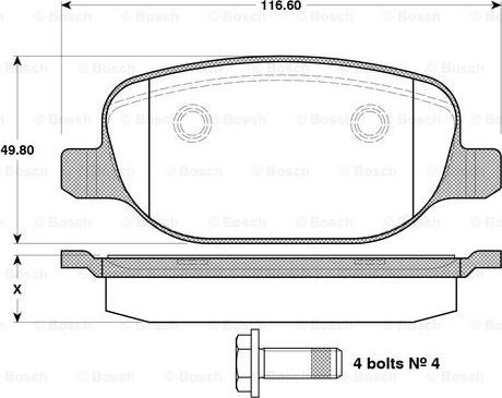 BOSCH 0 986 TB3 122 - Гальмівні колодки, дискові гальма avtolavka.club