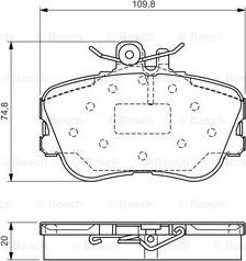 BOSCH 0 986 TB3 174 - Гальмівні колодки, дискові гальма avtolavka.club