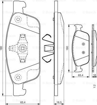 BOSCH 0 986 TB3 207 - Гальмівні колодки, дискові гальма avtolavka.club