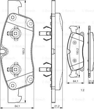 BOSCH 0 986 TB3 215 - Гальмівні колодки, дискові гальма avtolavka.club