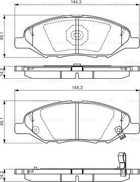 BOSCH 0 986 TB3 228 - Гальмівні колодки, дискові гальма avtolavka.club