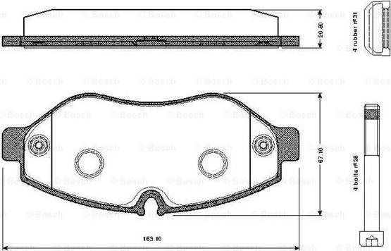 BOSCH 0 986 TB2 948 - Гальмівні колодки, дискові гальма avtolavka.club