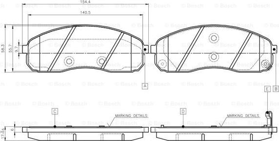 BOSCH 0 986 TB2 947 - Гальмівні колодки, дискові гальма avtolavka.club