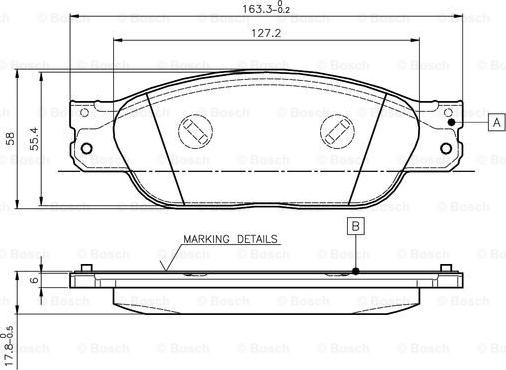 BOSCH 0 986 TB2 955 - Гальмівні колодки, дискові гальма avtolavka.club