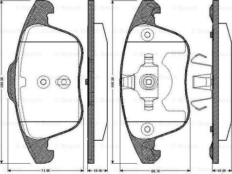 BOSCH 0 986 TB2 950 - Гальмівні колодки, дискові гальма avtolavka.club