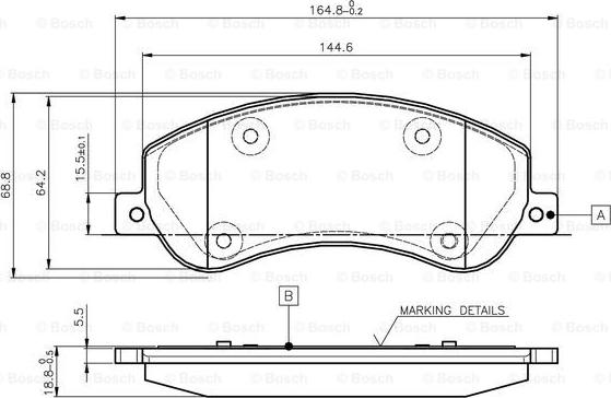 BOSCH 0 986 TB2 951 - Гальмівні колодки, дискові гальма avtolavka.club