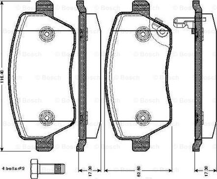 BOSCH 0 986 TB2 965 - Гальмівні колодки, дискові гальма avtolavka.club