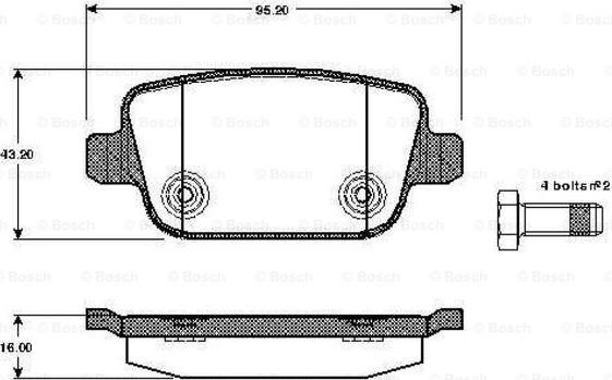 BOSCH 0 986 TB2 984 - Гальмівні колодки, дискові гальма avtolavka.club