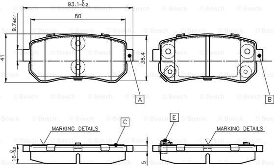 BOSCH 0 986 TB2 975 - Гальмівні колодки, дискові гальма avtolavka.club