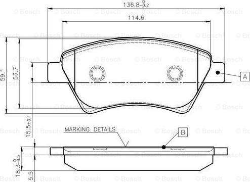 BOSCH 0 986 TB2 440 - Гальмівні колодки, дискові гальма avtolavka.club