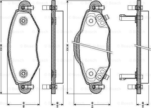 BOSCH 0 986 TB2 443 - Гальмівні колодки, дискові гальма avtolavka.club