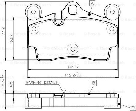 BOSCH 0 986 TB2 456 - Гальмівні колодки, дискові гальма avtolavka.club