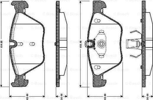 BOSCH 0 986 TB2 466 - Гальмівні колодки, дискові гальма avtolavka.club