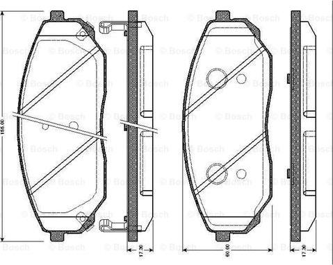 BOSCH 0 986 TB2 461 - Гальмівні колодки, дискові гальма avtolavka.club