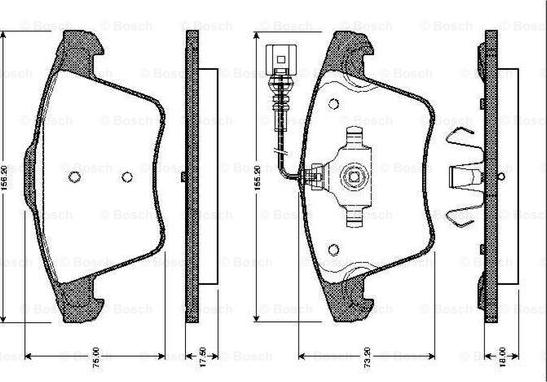 BOSCH 0 986 TB2 462 - Гальмівні колодки, дискові гальма avtolavka.club