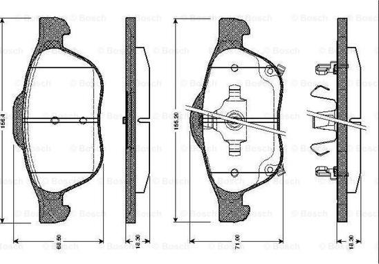 BOSCH 0 986 TB2 467 - Гальмівні колодки, дискові гальма avtolavka.club