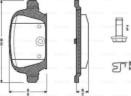 BOSCH 0 986 TB2 404 - Гальмівні колодки, дискові гальма avtolavka.club