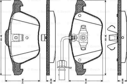 BOSCH 0 986 TB2 405 - Гальмівні колодки, дискові гальма avtolavka.club