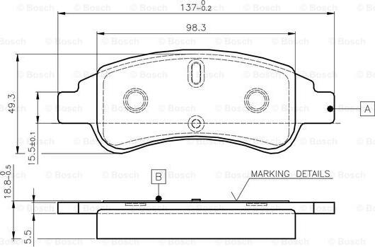 BOSCH 0 986 TB2 408 - Гальмівні колодки, дискові гальма avtolavka.club