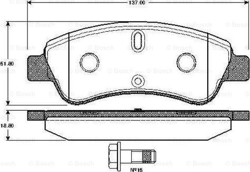 BOSCH 0 986 TB2 407 - Гальмівні колодки, дискові гальма avtolavka.club