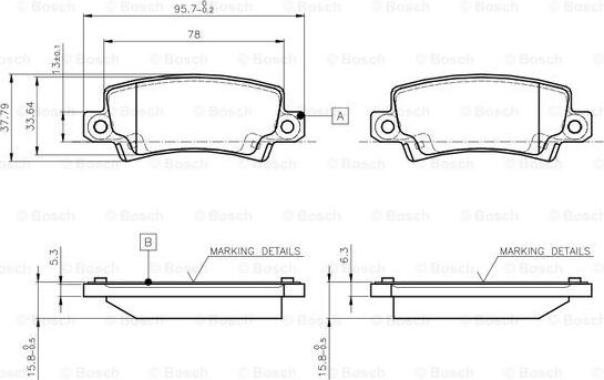 BOSCH 0 986 TB2 416 - Гальмівні колодки, дискові гальма avtolavka.club