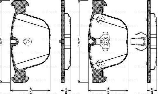 BOSCH 0 986 TB2 422 - Гальмівні колодки, дискові гальма avtolavka.club