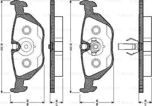 BOSCH 0 986 TB2 595 - Гальмівні колодки, дискові гальма avtolavka.club