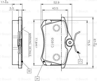 BOSCH 0 986 TB2 591 - Гальмівні колодки, дискові гальма avtolavka.club