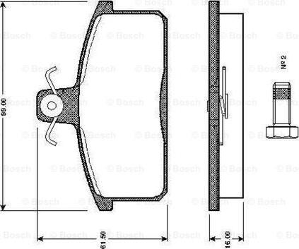 BOSCH 0 986 TB2 502 - Гальмівні колодки, дискові гальма avtolavka.club