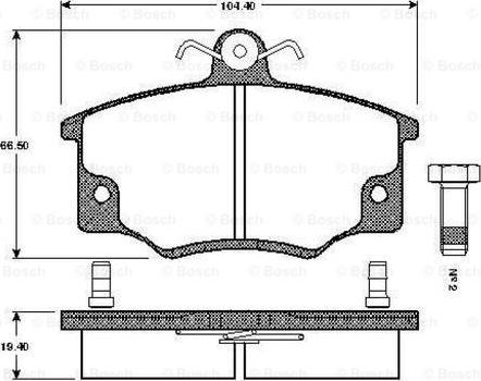 BOSCH 0 986 TB2 525 - Гальмівні колодки, дискові гальма avtolavka.club