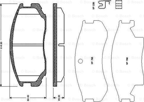 BOSCH 0 986 TB2 651 - Гальмівні колодки, дискові гальма avtolavka.club