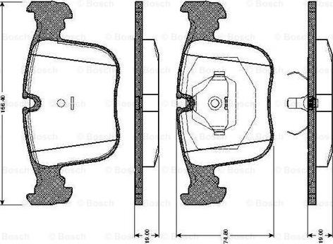 BOSCH 0 986 TB2 664 - Гальмівні колодки, дискові гальма avtolavka.club