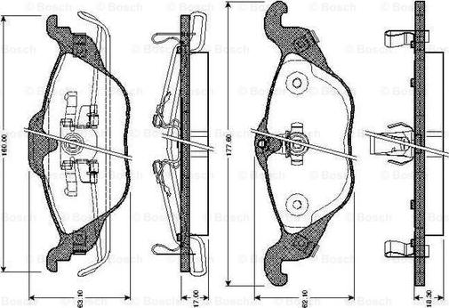 BOSCH 0 986 TB2 044 - Гальмівні колодки, дискові гальма avtolavka.club