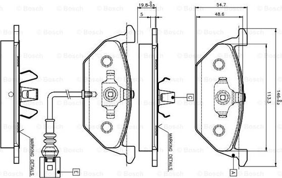 BOSCH 0 986 TB2 041 - Гальмівні колодки, дискові гальма avtolavka.club