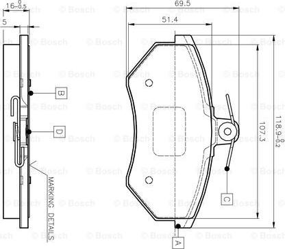 BOSCH 0 986 TB2 004 - Гальмівні колодки, дискові гальма avtolavka.club