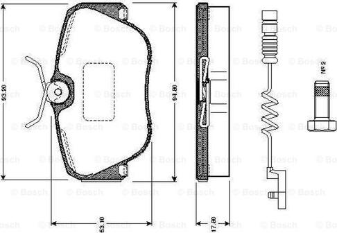 BOSCH 0 986 TB2 015 - Гальмівні колодки, дискові гальма avtolavka.club