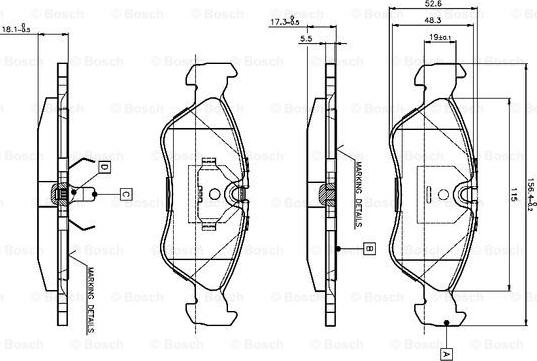 BOSCH 0 986 TB2 016 - Гальмівні колодки, дискові гальма avtolavka.club