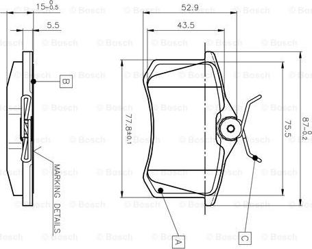 BOSCH 0 986 TB2 012 - Гальмівні колодки, дискові гальма avtolavka.club