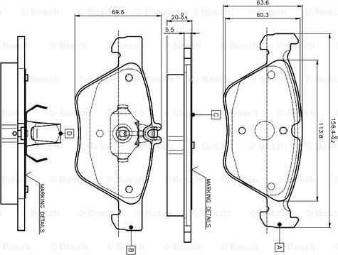 BOSCH 0 986 TB2 034 - Гальмівні колодки, дискові гальма avtolavka.club