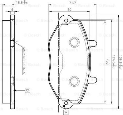 BOSCH 0 986 TB2 020 - Гальмівні колодки, дискові гальма avtolavka.club