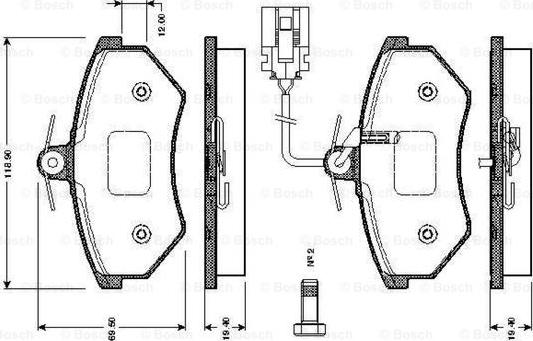 BOSCH 0 986 TB2 072 - Гальмівні колодки, дискові гальма avtolavka.club