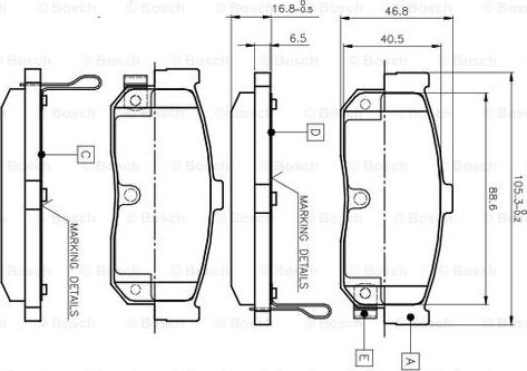 BOSCH 0 986 TB2 199 - Гальмівні колодки, дискові гальма avtolavka.club