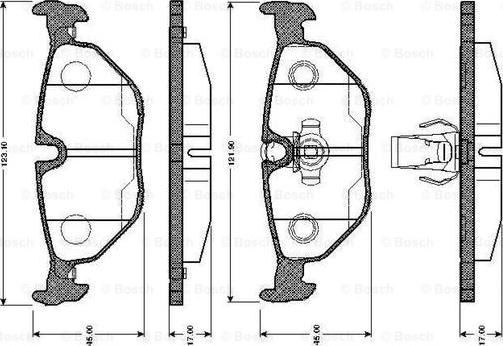 BOSCH 0 986 TB2 145 - Гальмівні колодки, дискові гальма avtolavka.club