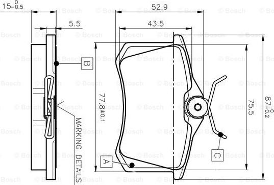 BOSCH 0 986 TB2 140 - Гальмівні колодки, дискові гальма avtolavka.club