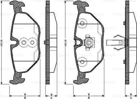 BOSCH 0 986 TB2 147 - Гальмівні колодки, дискові гальма avtolavka.club