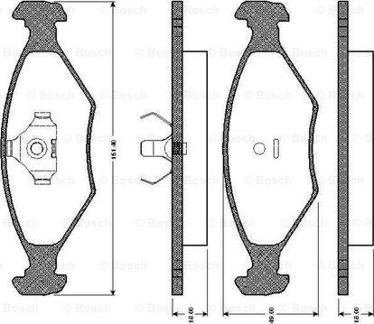 BOSCH 0 986 TB2 155 - Гальмівні колодки, дискові гальма avtolavka.club